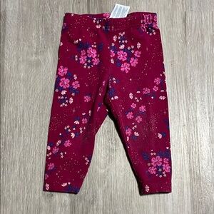 Carters Floral Pink Kids Leggings 12M